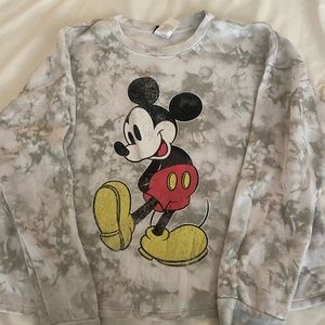 Mickey Mouse tie dye sweatshirt, cropped